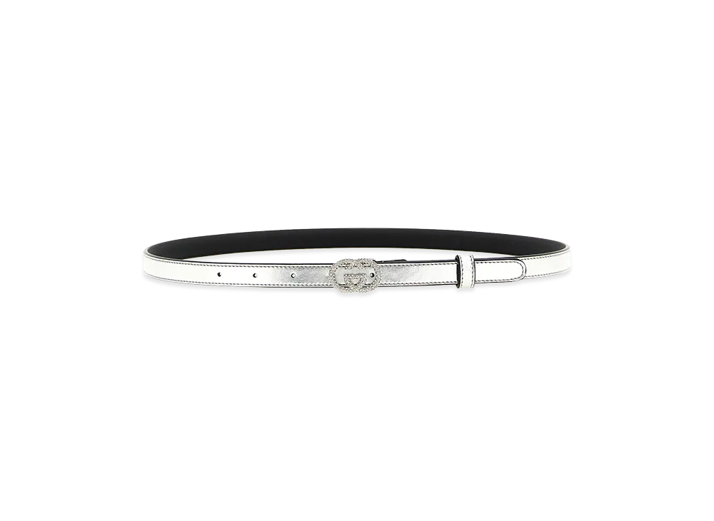 GUCCI Women's 'Incrocio GG' Belt "Silver"