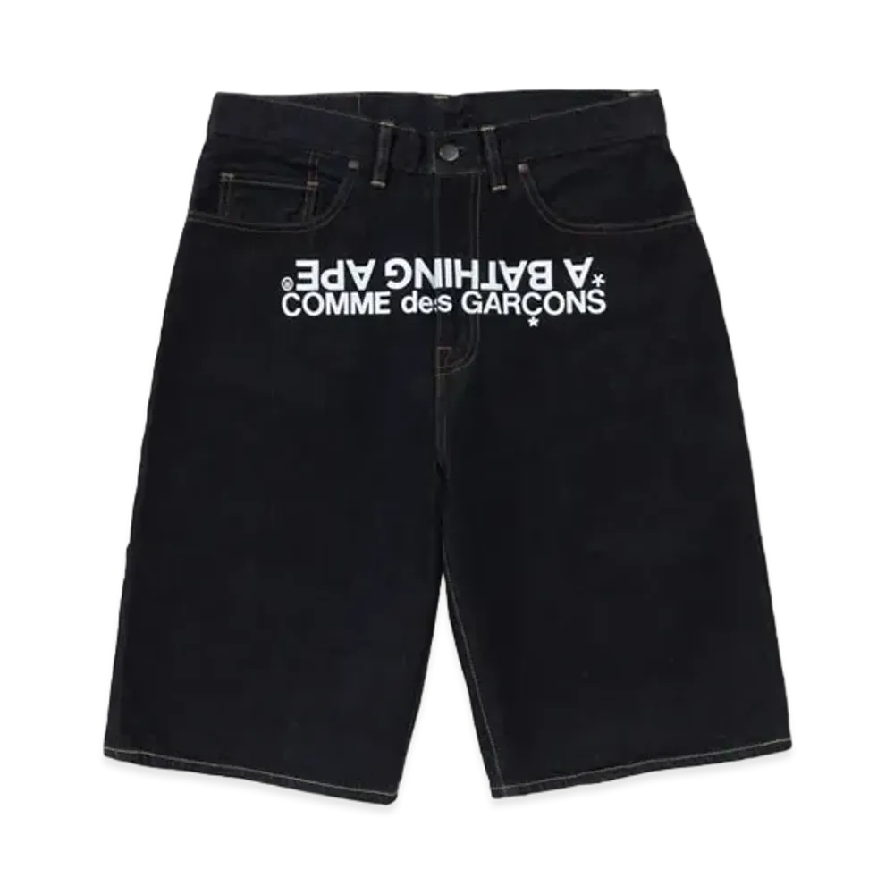 A BATHING APE x CDG OSAKA Denim Shorts "Indigo"