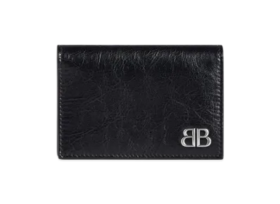 BALENCIAGA Monaco Flap Card Holder "Black"