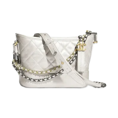 CHANEL Gabrielle De Chanel Small Hobo Bag Metallic Clample Lambskin & Calfskin "Silver"