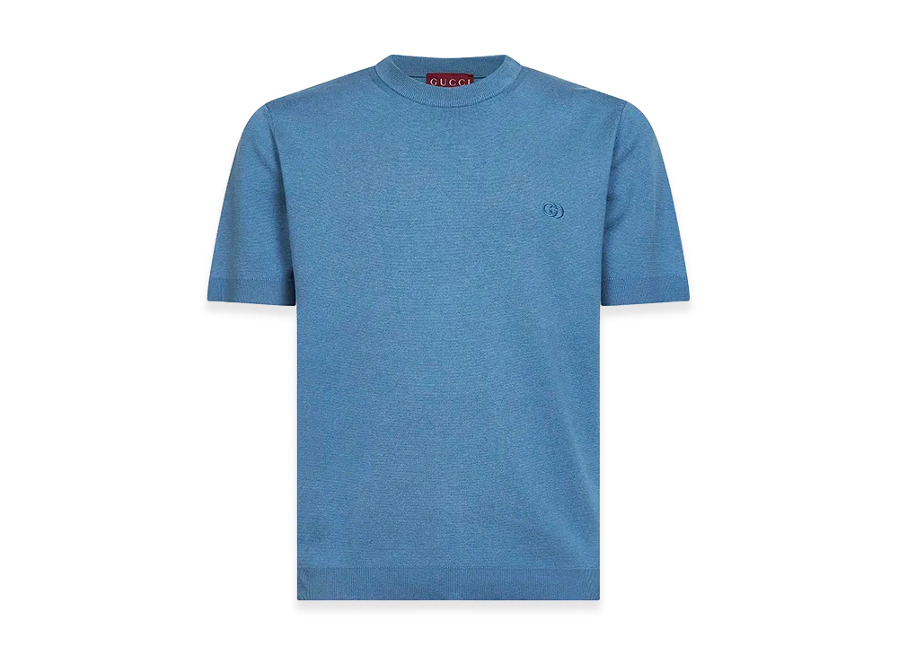 GUCCI Air Force Silk Blend Sweater "Light Blue"