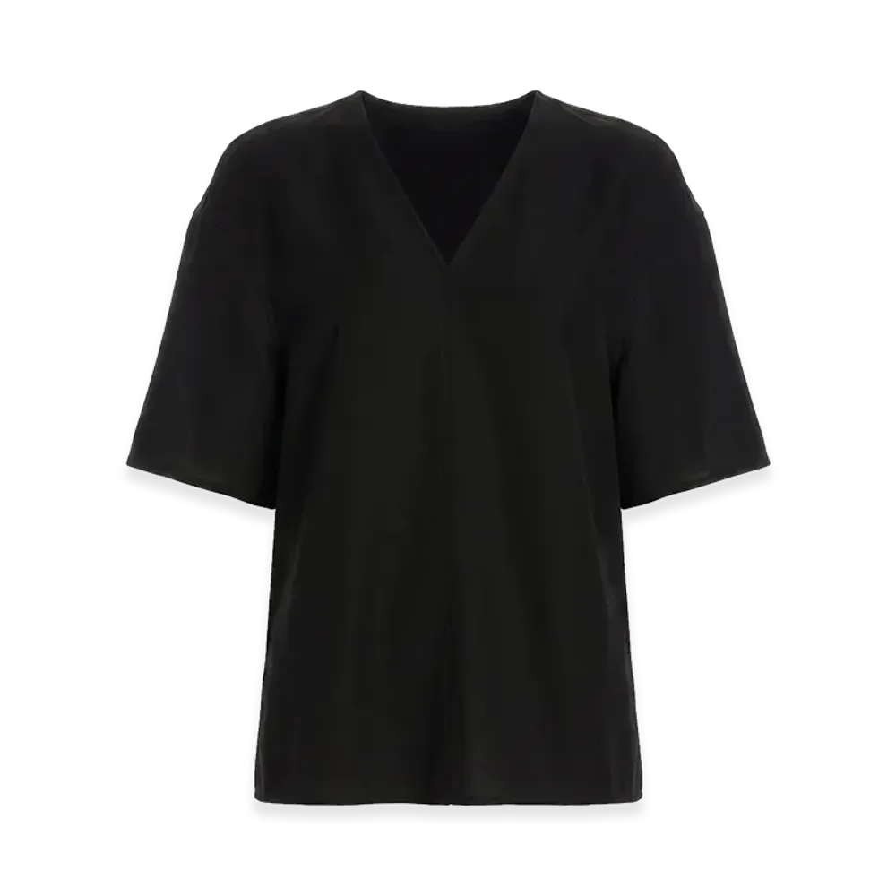 Rick Owens Women's V-Neck T-Shirt "Black"