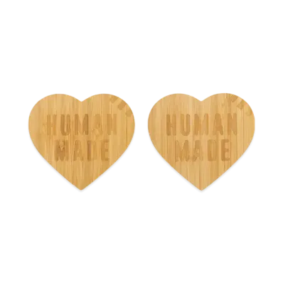 HUMAN MADE Heart Bamboo Coaster Set 2P "Beige"