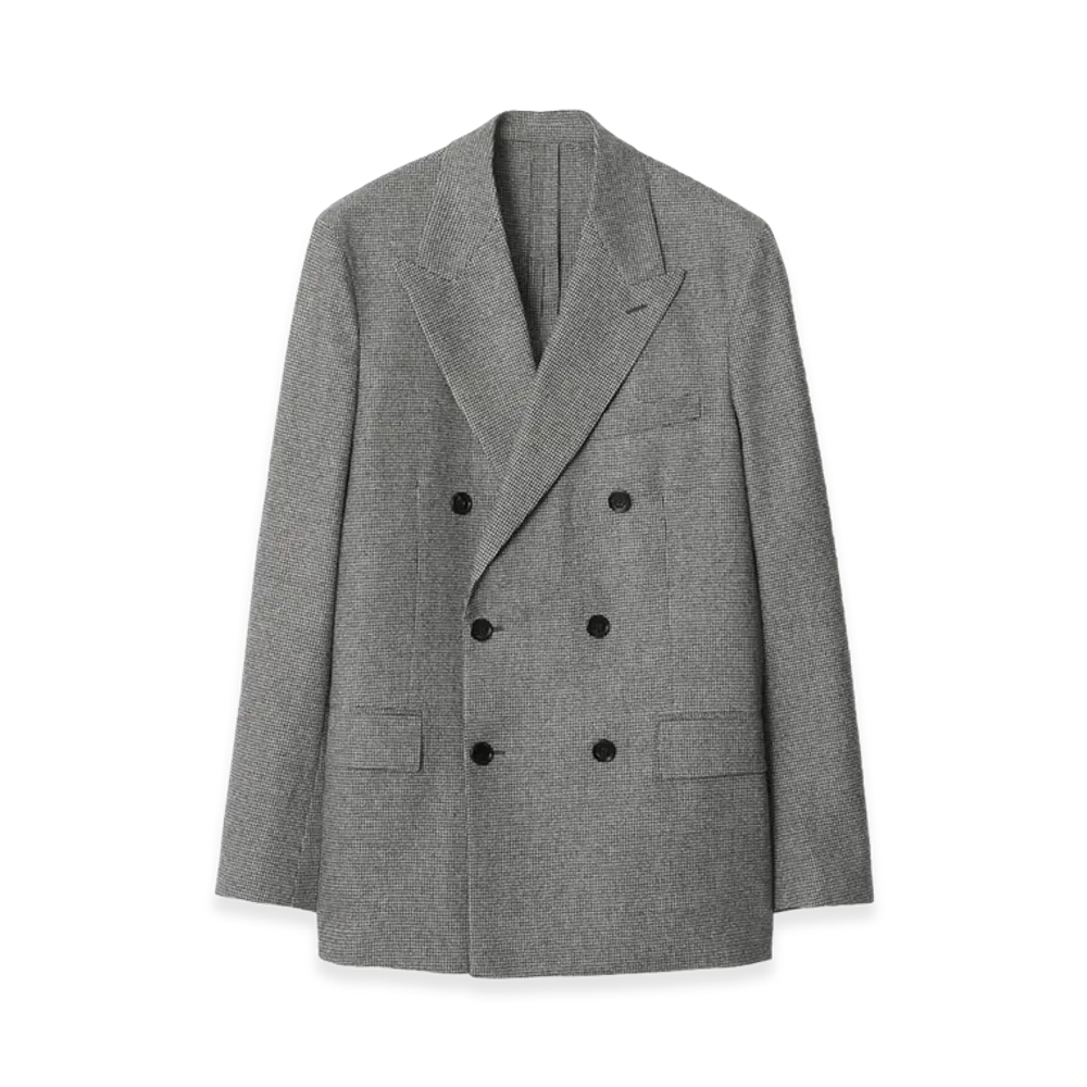 Burberry Puppytooth Check Wool Tailored Jacket "Titanium Grey/Black"