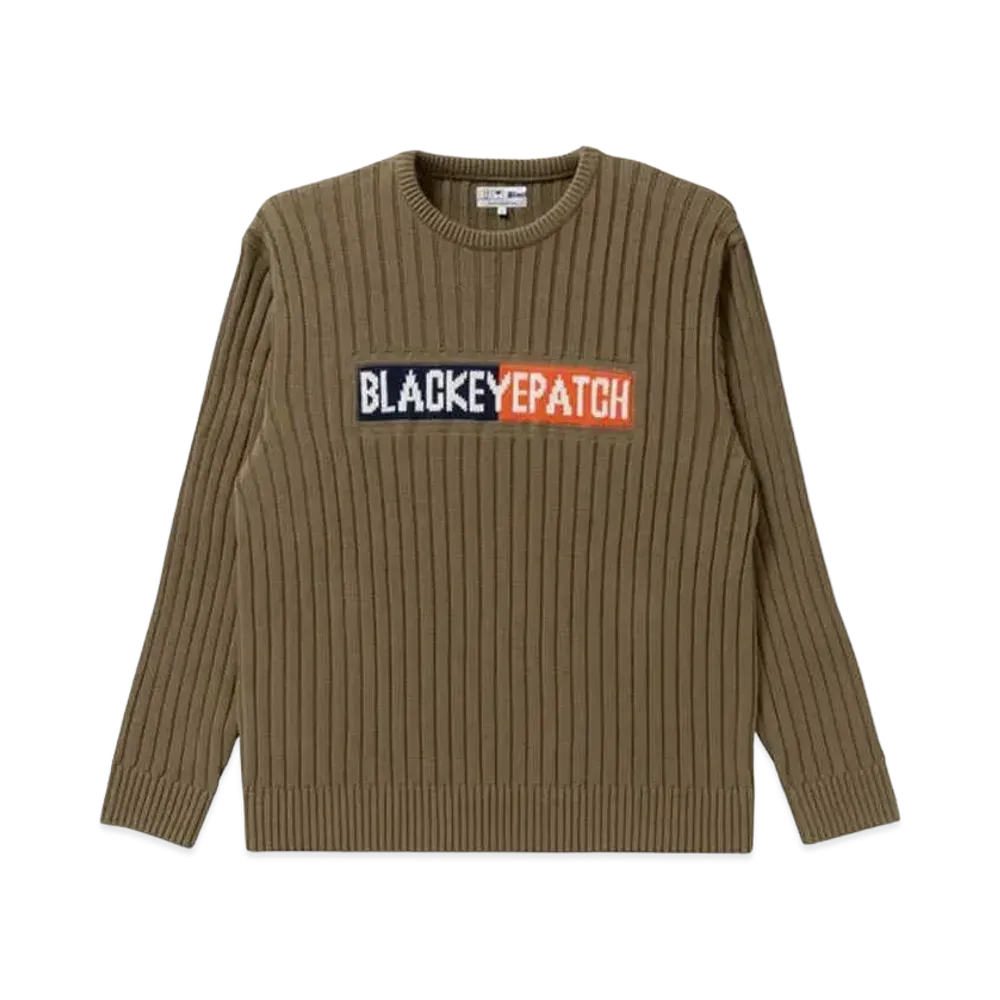 BlackEyePatch 2 TONE LOGO KNIT SWEATER "Olive"