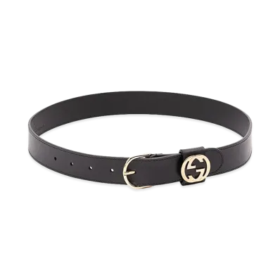 GUCCI Women's Interlocking GG Loop Belt "Black"
