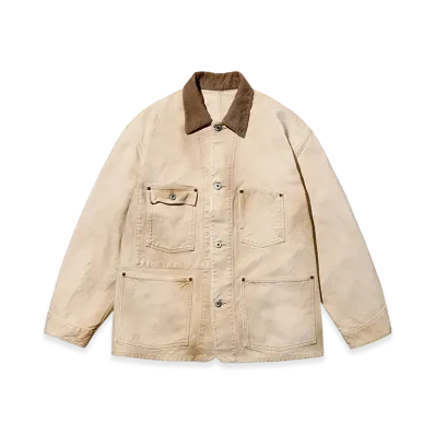 A.PRESSE Vintage Silk Hemp Coverall Jacket "Beige"