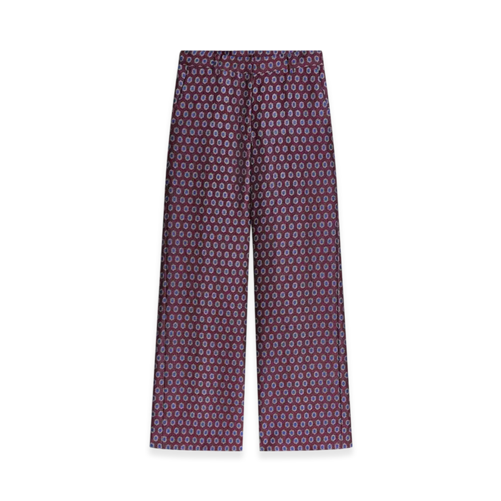 DRIES VAN NOTEN Women's Slouchy Jacquard Pants "Burgundy"