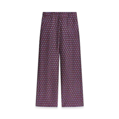 DRIES VAN NOTEN Women's Slouchy Jacquard Pants "Burgundy"
