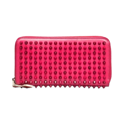 Christian Louboutin Panettone Spikes Zip-Around Wallet "Pink"