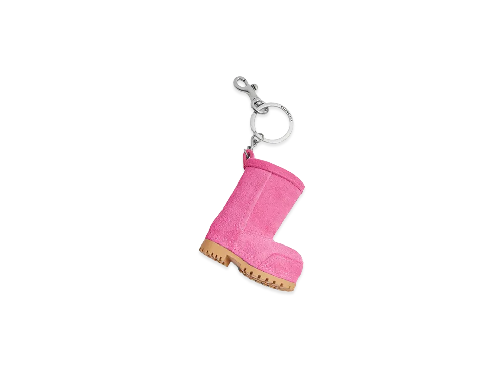 BALENCIAGA Women's Charm/Keyring Mini Alaska Boots "Pink"