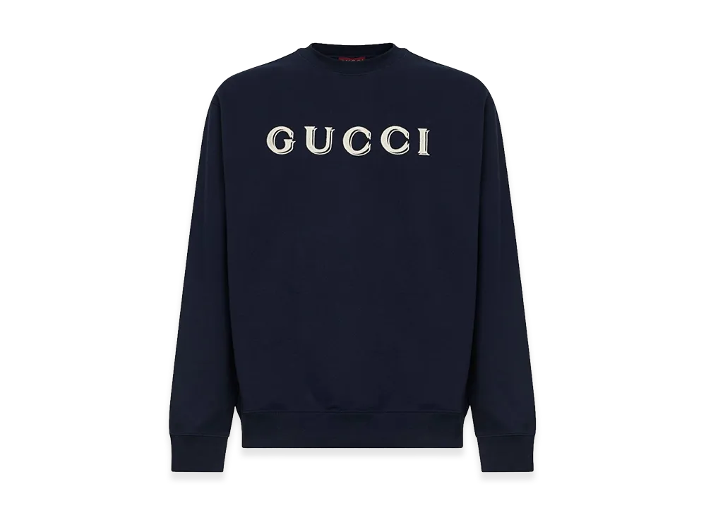 GUCCI Logo Embroidery Sweatshirt "Blue"