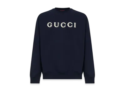 GUCCI Logo Embroidery Sweatshirt "Blue"
