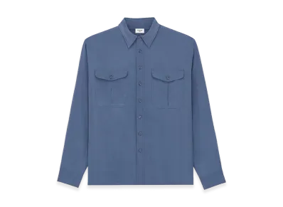 Saint Laurent Viscose And Silk Shirt "Light Blue"