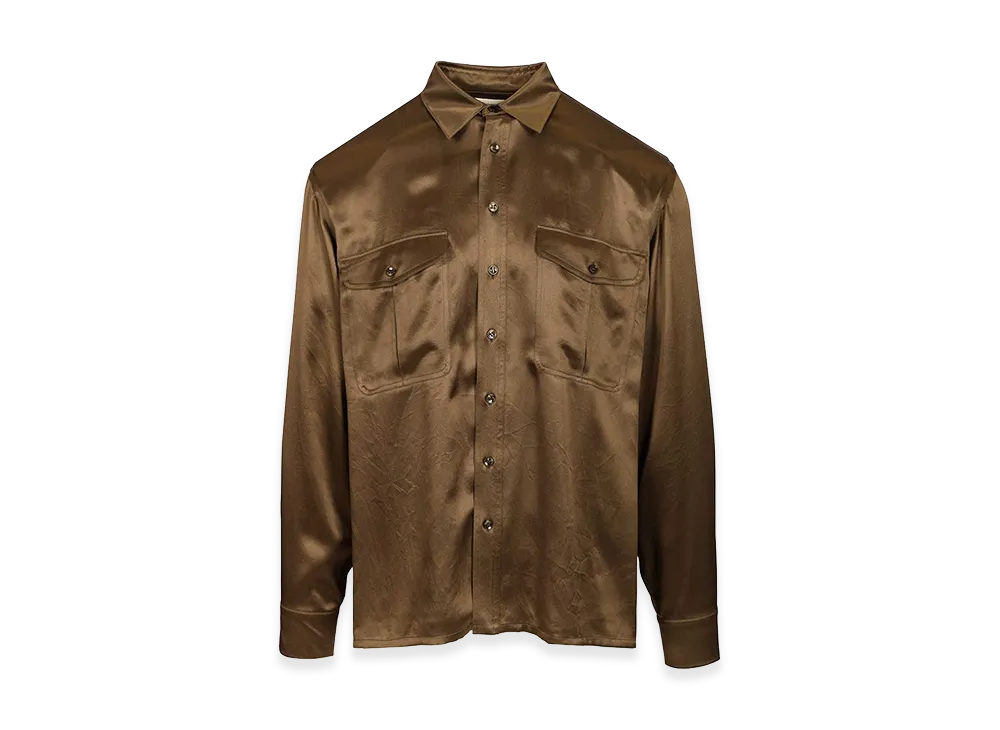 Saint Laurent Silk Satin Shirt "Green"