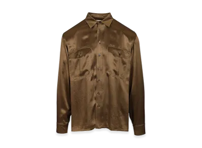 Saint Laurent Silk Satin Shirt "Green"