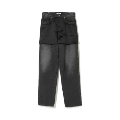 UNDERCOVER Satin-Switched Distressed Jeans "Black"
