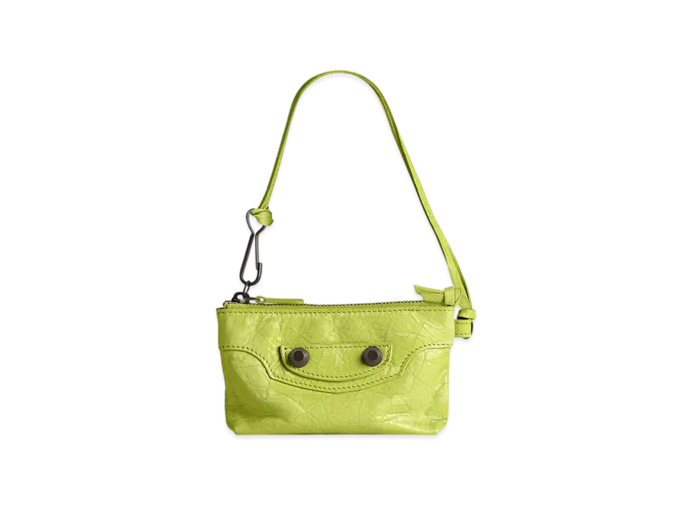 BALENCIAGA Le City Zip Pouch Charm "Pistachio"