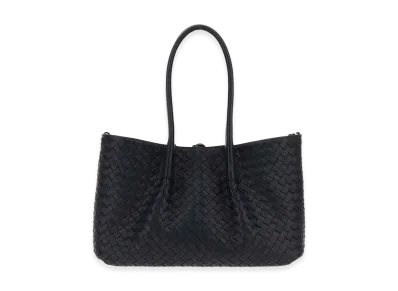 Bottega Veneta Women's Leather Pinacoteca Reversible Shopping Bag "Midnight Blue"