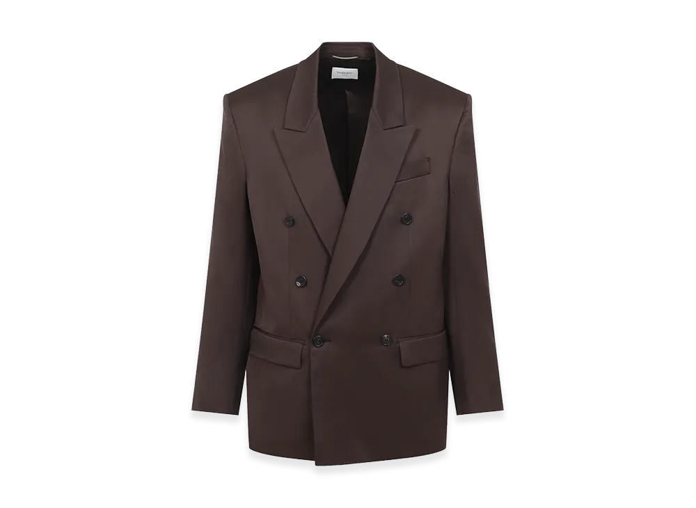 Saint Laurent Double-Breasted Jacket "Chocolat"