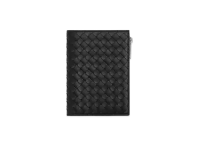 Bottega Veneta Intrecciato Piccolo Passport Case with Zip "Black"