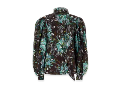 GUCCI Women's Printed Twill Blouse "Blue"