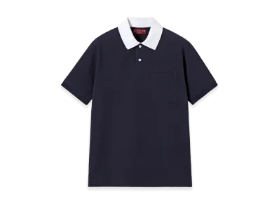 GUCCI Contrast Collar Polo Shirt "Blue"