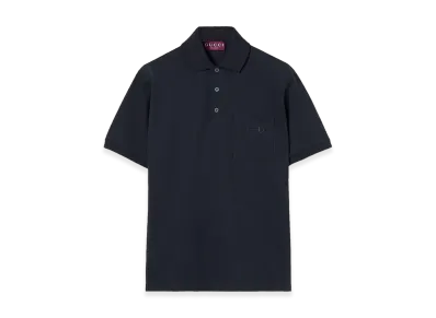 GUCCI 'Morsetto' Embroidery Polo Shirt "Blue"