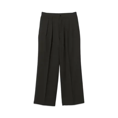 BEAMS 2 Pleat Wide Slacks "Black"