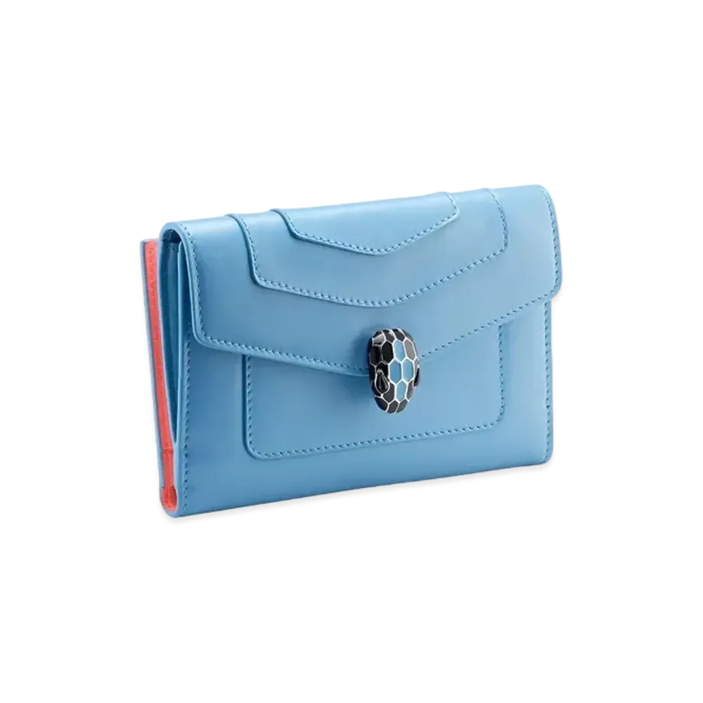 BVLGARI Serpenti Forever Bifold Wallet "Blue"