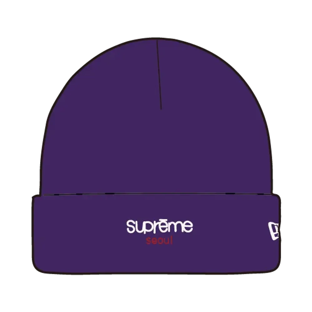 Supreme x New Era Classic Logo Shop Beanie (seoul) "Purple"