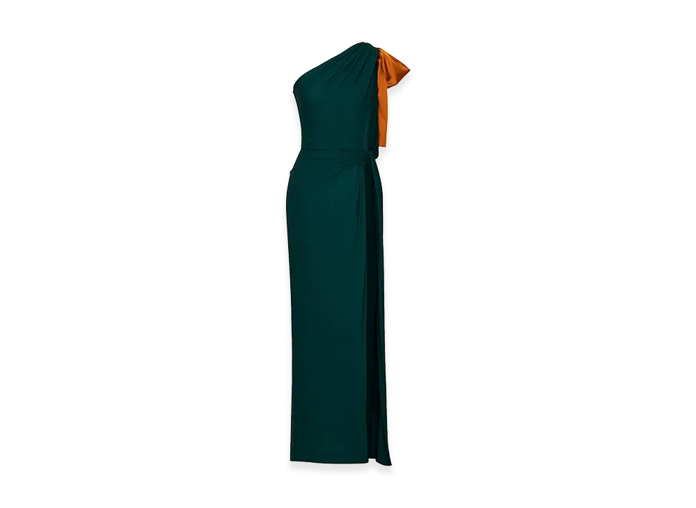 Saint Laurent Women's One-Shoulder Dress "Green"