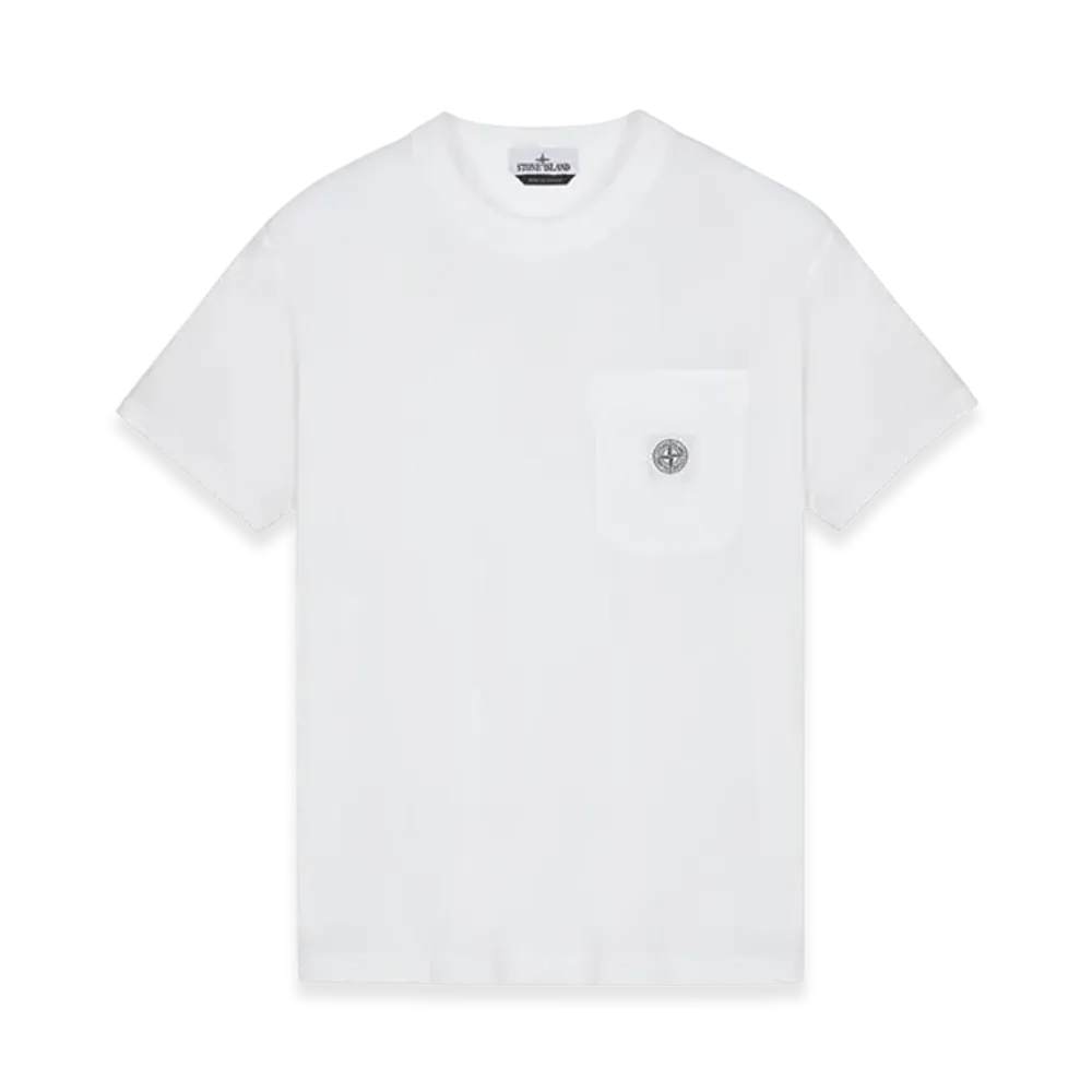 Stone Island 21957 Organic Cotton Jersey Fissato Effect T-Shirt - 23SS "White"