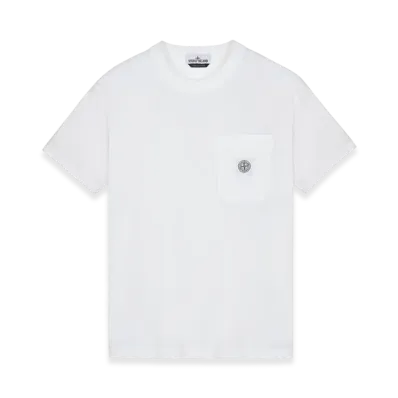 Stone Island 21957 Organic Cotton Jersey Fissato Effect T-Shirt - 23SS "White"