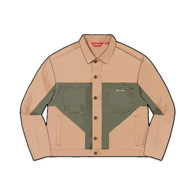 Supreme 2-Tone Paneled Denim Jacket "Brown"