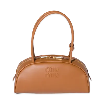 MIU MIU Beau Leather Bag "Cognac Brown"