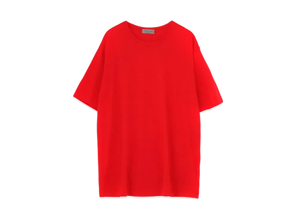 Yohji Yamamoto Pour Homme 30/-ULTIMA PLAIN STITCH NEW ROUND NECK SHORT SLEEVES "Red"