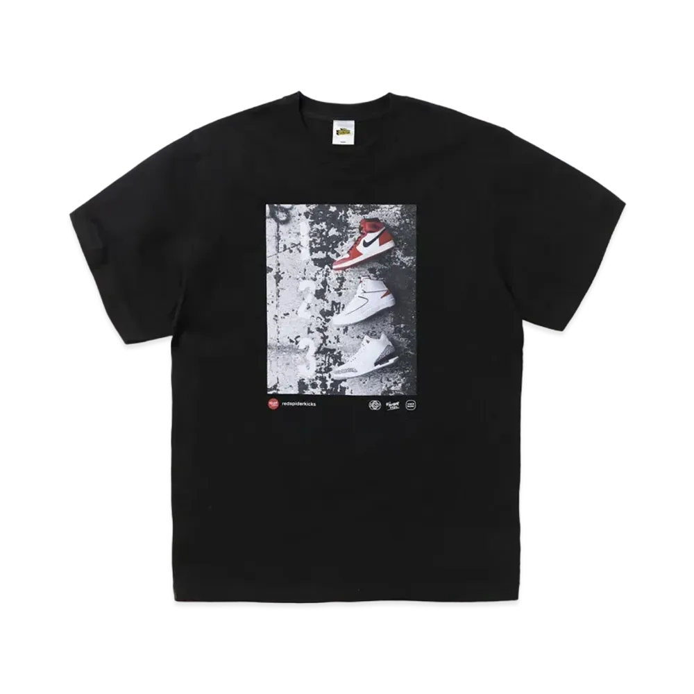 SNKRDUNK × THE NETWORK BUSINESS × RED SPIDER KICKS Tee AIR JORDAN "BLACK"
