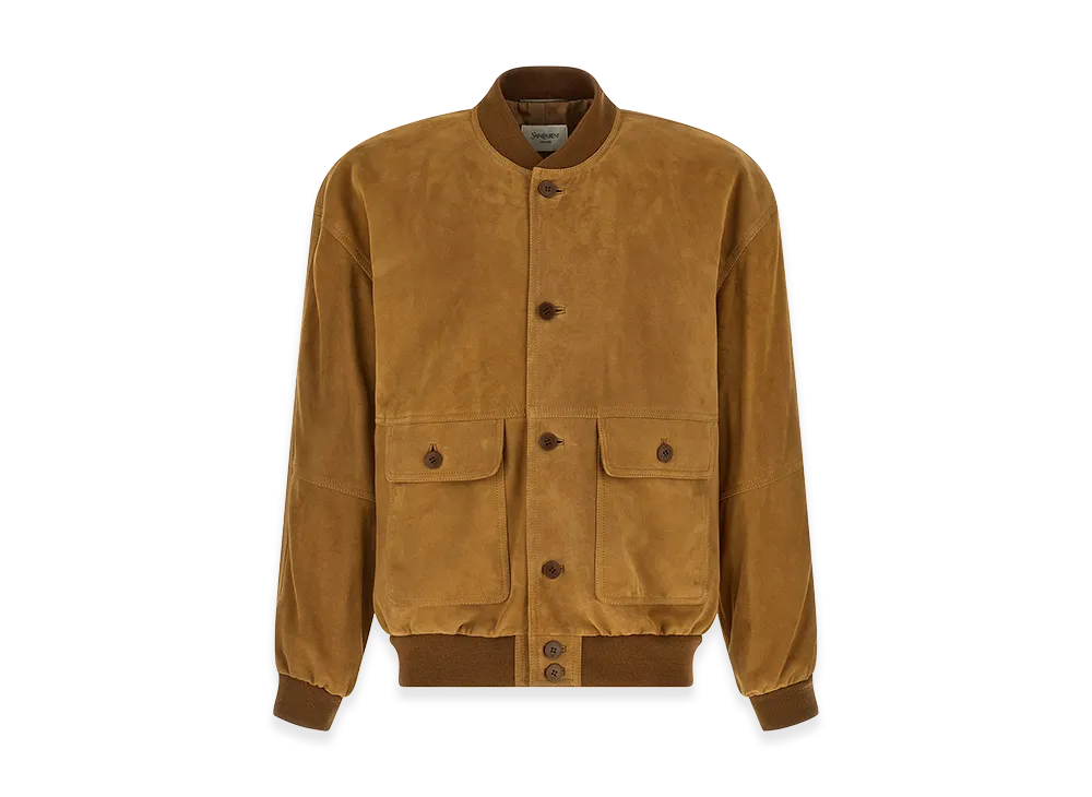 Saint Laurent Suede Bomber Jacket "Brown"