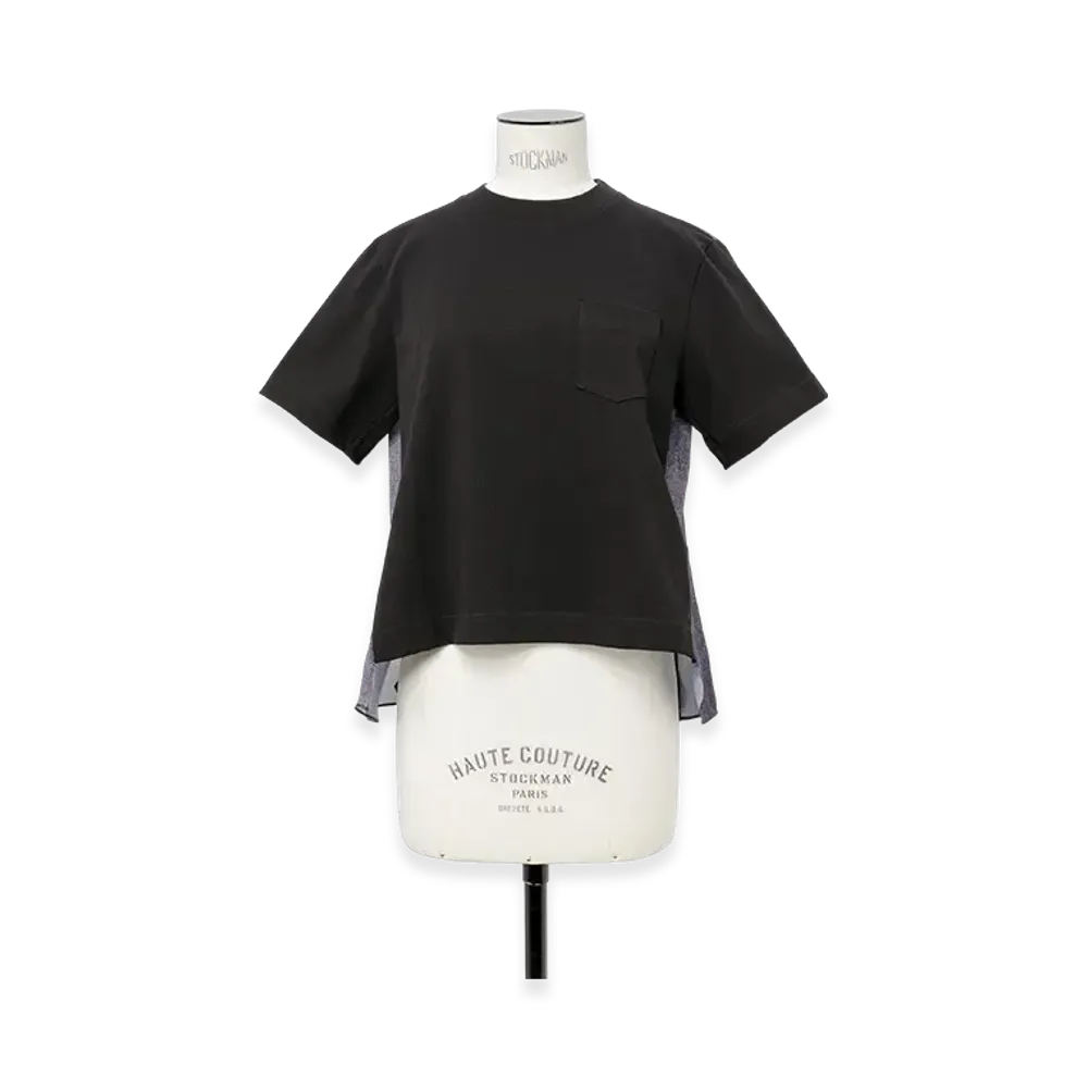 sacai Denim x Cotton Jersey T-Shirt "Black/Indigo"