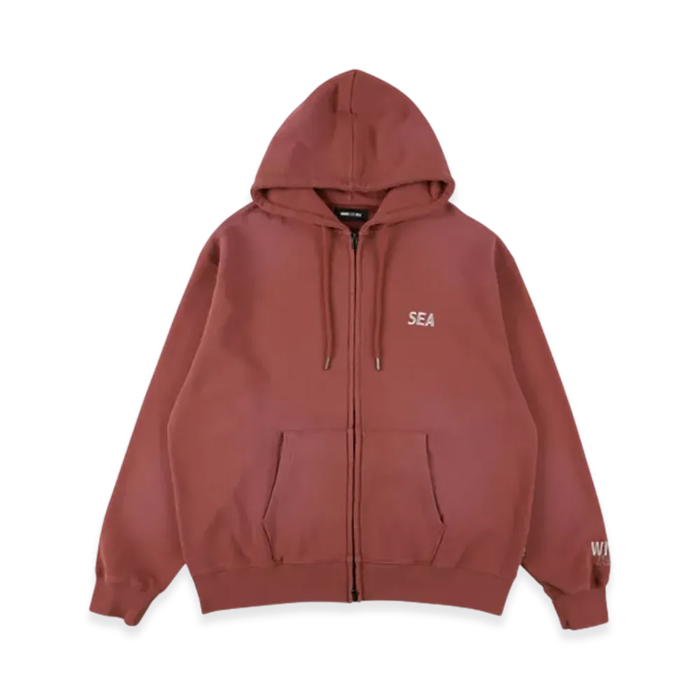 WIND AND SEA Sulfur Dyeing Logo Zip Sweatshirt "Red"