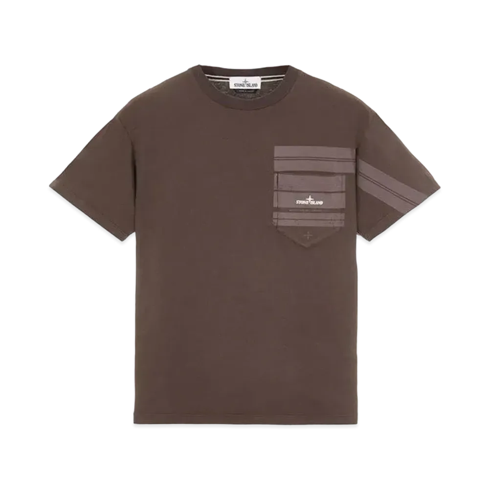 Stone Island 24679 COTTON JERSEY 'MOSAIC TWO' PRINT_SLIM FIT "Dark Brown"