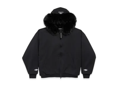 BALENCIAGA Fluffy Zip-up Hoodie "Black"