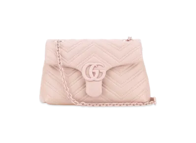 GUCCI Women's Nappa Leather Small GG Marmont Shoulder Bag "Pink"