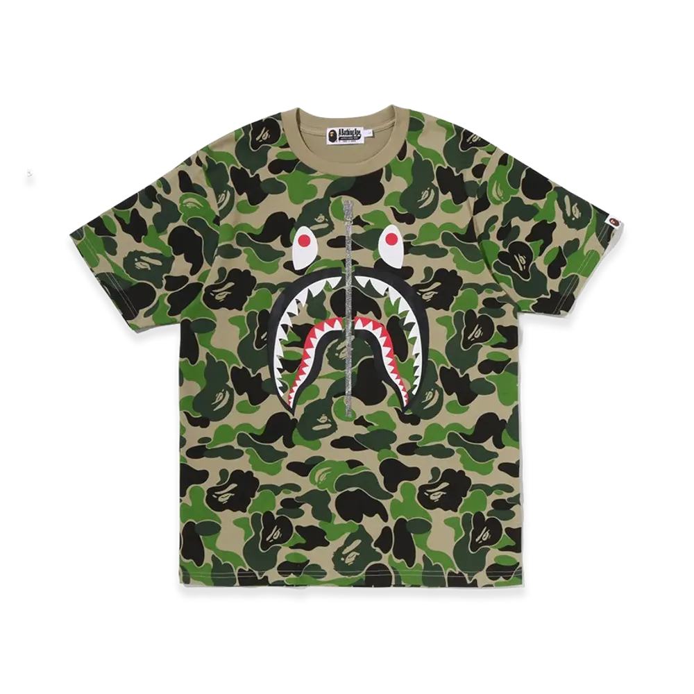 A BATHING APE ABC Camo Shark Tee "Green"