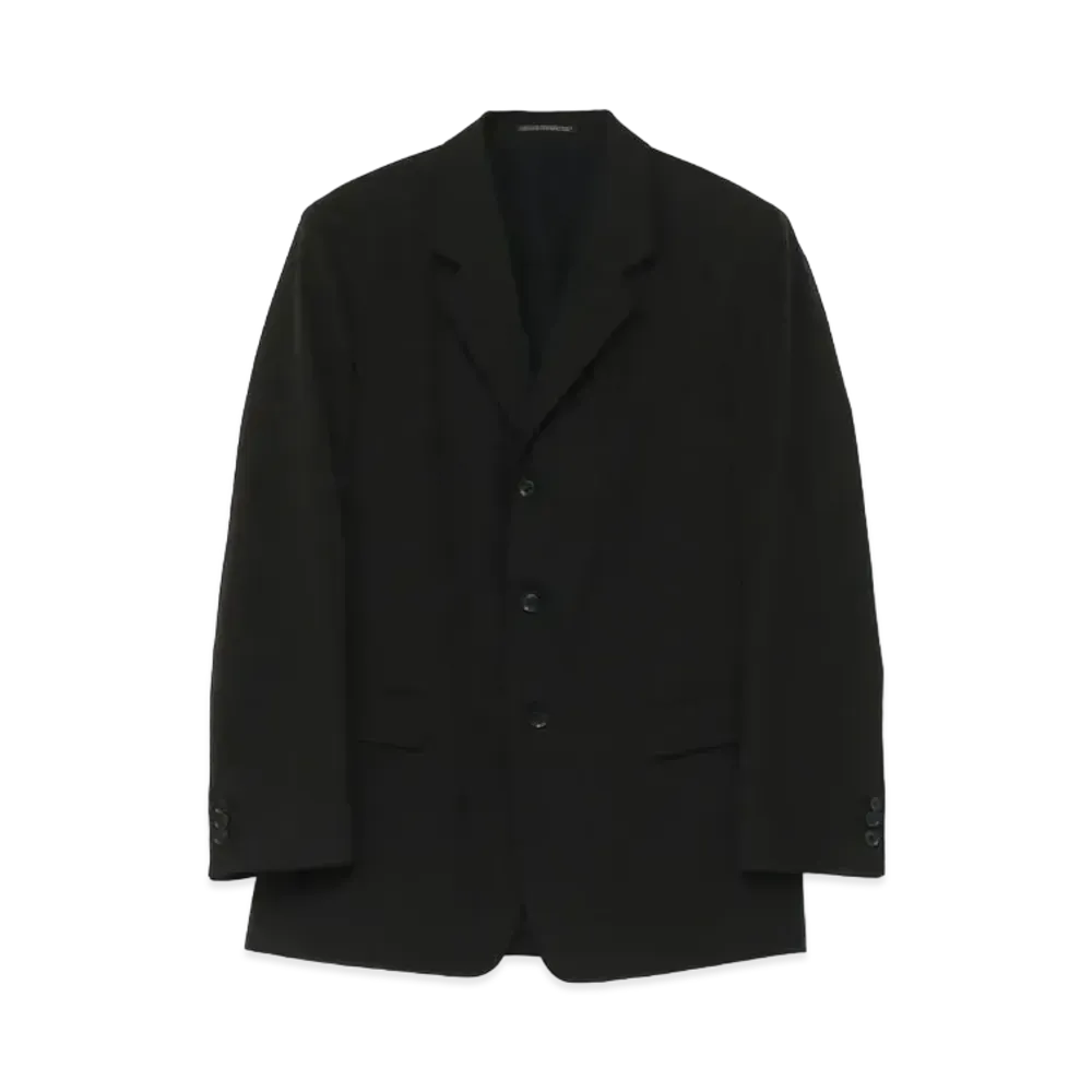 Yohji Yamamoto Pour Homme COSTUME D'HOMME SOFT WOOL 3BUTTON JACKET "Black"