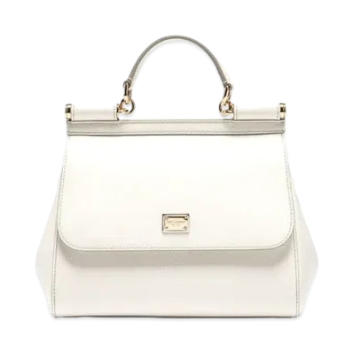 Dolce&Gabbana Sicily Bag Dauphine Leather Medium Size "White"