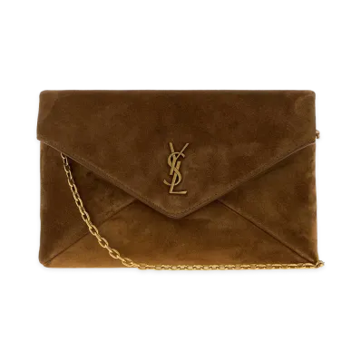 Saint Laurent Women's Caramel Suede Small Cassandre Crossbody Bag "Brown"