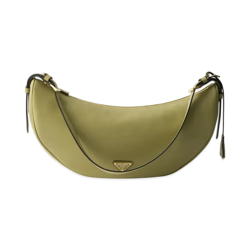PRADA Demi-Lune Large Leather Shoulder Bag "Pistachio"