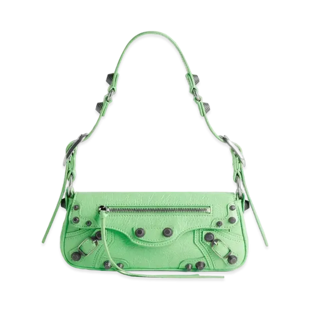 BALENCIAGA Le Cagole XS Sling Bag In Arena Lambskin "Light Green"